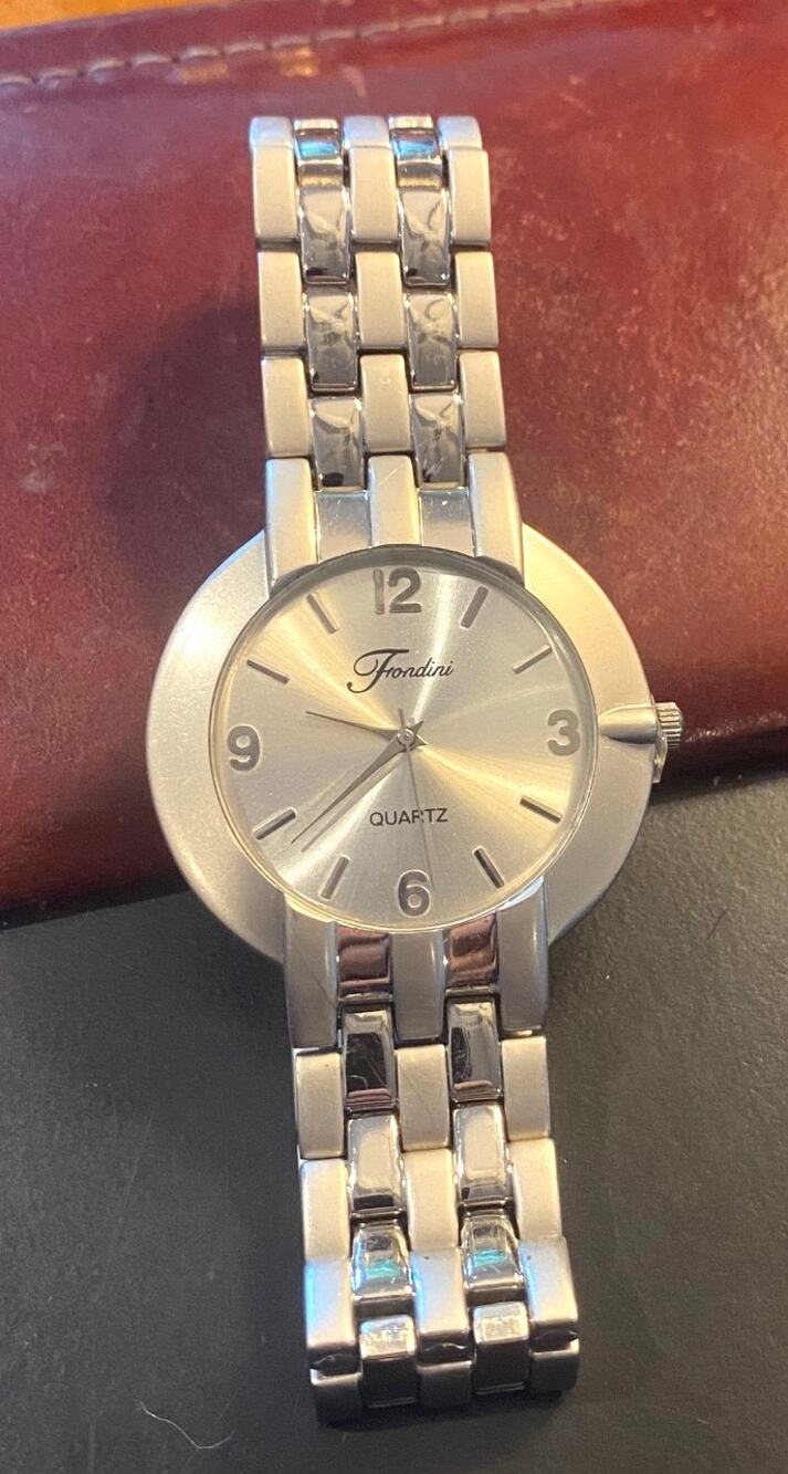 Men's 40mm Brushed Metal and Sil;ver Tone Fondini Watch